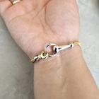 Image 3 of Two-tone gold snake link bracelet; Cetas