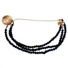 Image 4 of Antique bracelet with onyx and gold decorative clasp