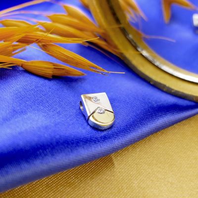 Image 2 of Two-tone gold pendant with zirconia