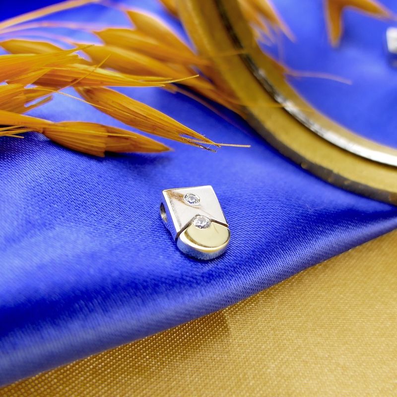 Image 2 of Two-tone gold pendant with zirconia