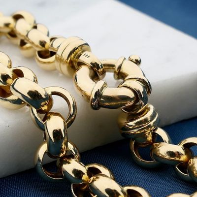 Afbeelding 2 van Gouden jasseron schakelarmband