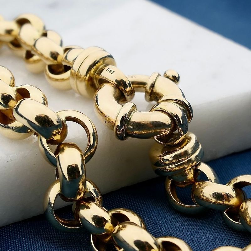 Afbeelding 2 van Gouden jasseron schakelarmband
