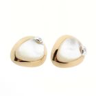 Image 7 of Talento two-tone gold earrings with mother-of-pearl and diamond; 0.04 ct.