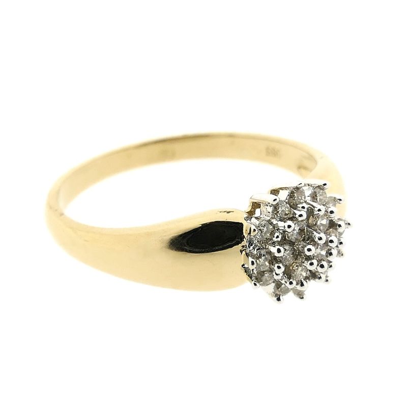 Image 10 of Gold subtle entourage ring | Diamond 0.19 ct.