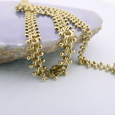 Gold gallery wire necklace | 45 cm Image 2 of Gold gallery wire necklace | 45 cm