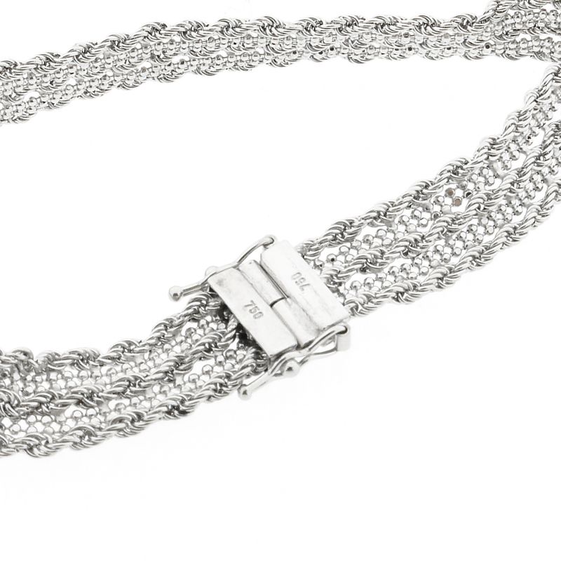 Afbeelding 3 van Witgouden kabelschakel armband | 19 cm