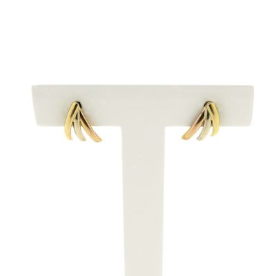 Image 1 of Tricolor gold stud earrings