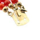 Image 6 of Antique blood coral bead bracelet with gold decorative clasp