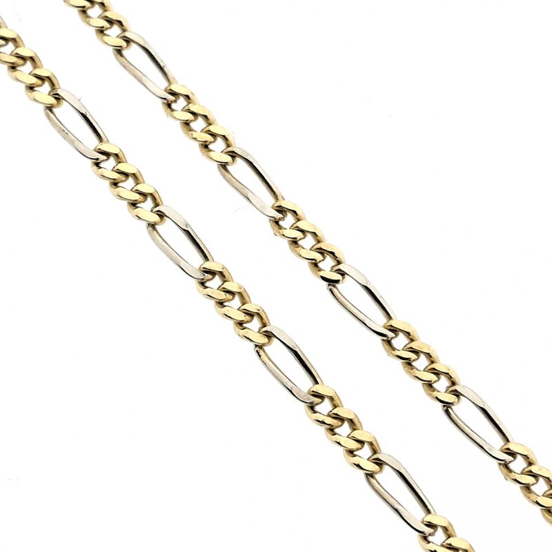 Image 3 of Two-tone gold Figaro link chain