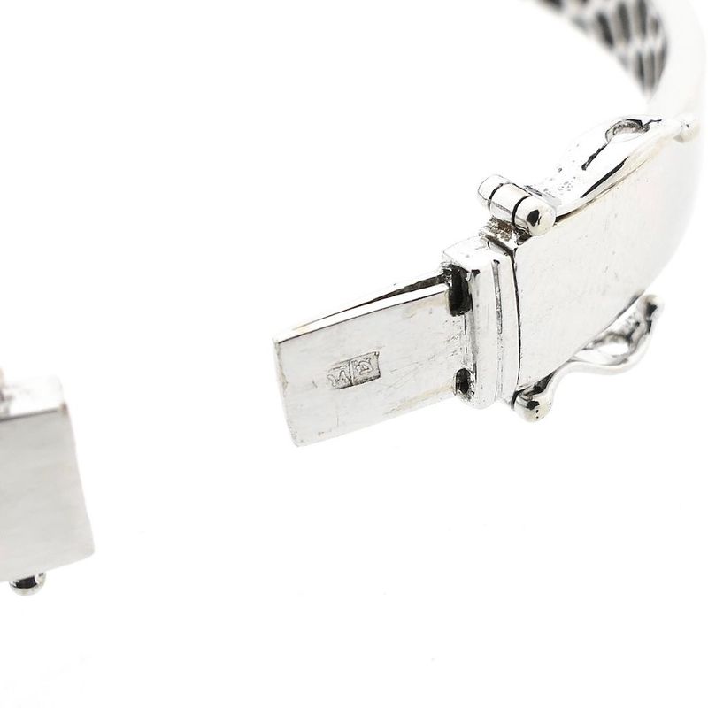 Image 6 of White gold slave bracelet with approx. 1.40 ct. diamonds; Size M