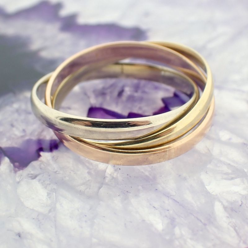 Image 2 of Tricolor gold trinity ring
