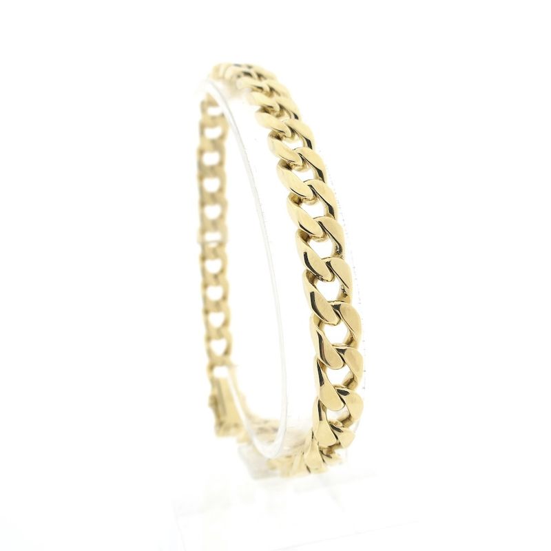 Image 1 of Solid gold gourmet link bracelet | 23.5 cm