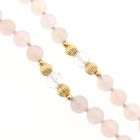 Image 4 of Rose quartz bead necklace with gold decorative clasp