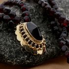 Image 2 of Antique garnet bead necklace with gold decorative clasp | 62 cm