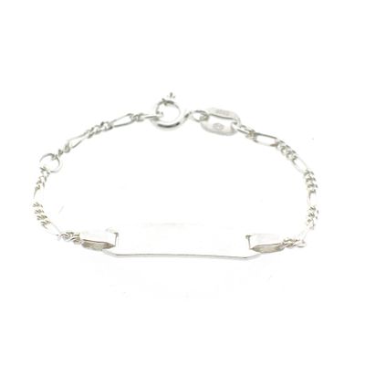 Image 2 of Silver Figaro children's bracelet with engraving plate