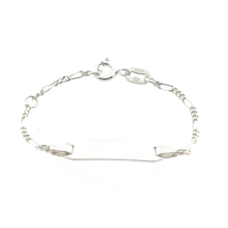 Image 2 of Silver Figaro children's bracelet with engraving plate