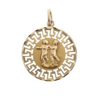 18 kt gold pendant of the Gemini zodiac sign