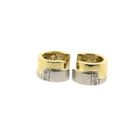 Image 4 of Two-tone gold hoop earrings with diamonds; Ø 13.3 mm