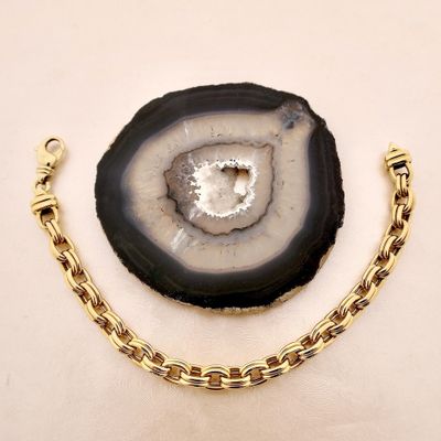 Image 2 of Gold double anchor link bracelet