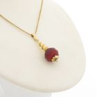Image 3 of Vintage gold ball pendant with carnelian
