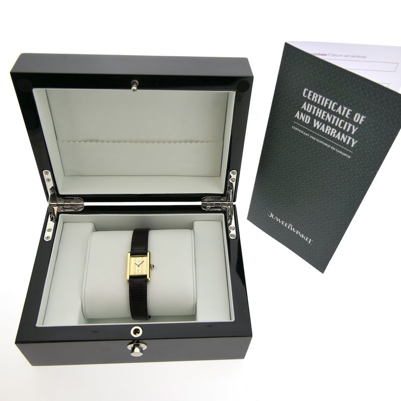 Image 4 of Cartier Tank Vermeil 'Trinity' 221804; Vintage mechanisch dames horloge