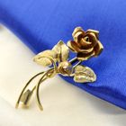 Image 9 of Vintage two-tone gold brooch of a rose