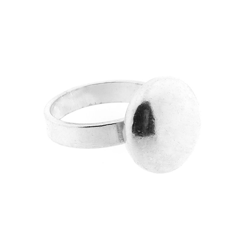 Image 6 of Silver ring with round button