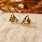 Image 5 of Gold stud earrings with zirconia