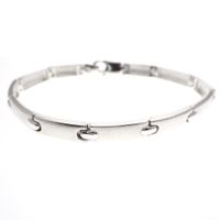 Silver smooth link bracelet | 19 cm