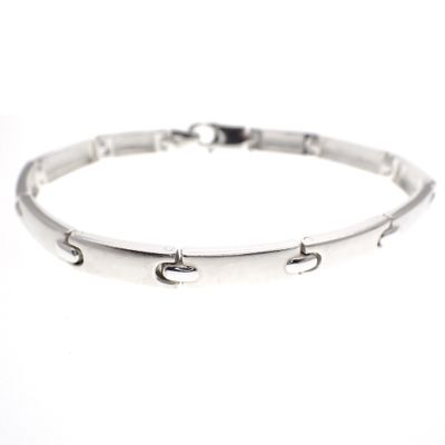 Image 1 of Silver smooth link bracelet | 19 cm