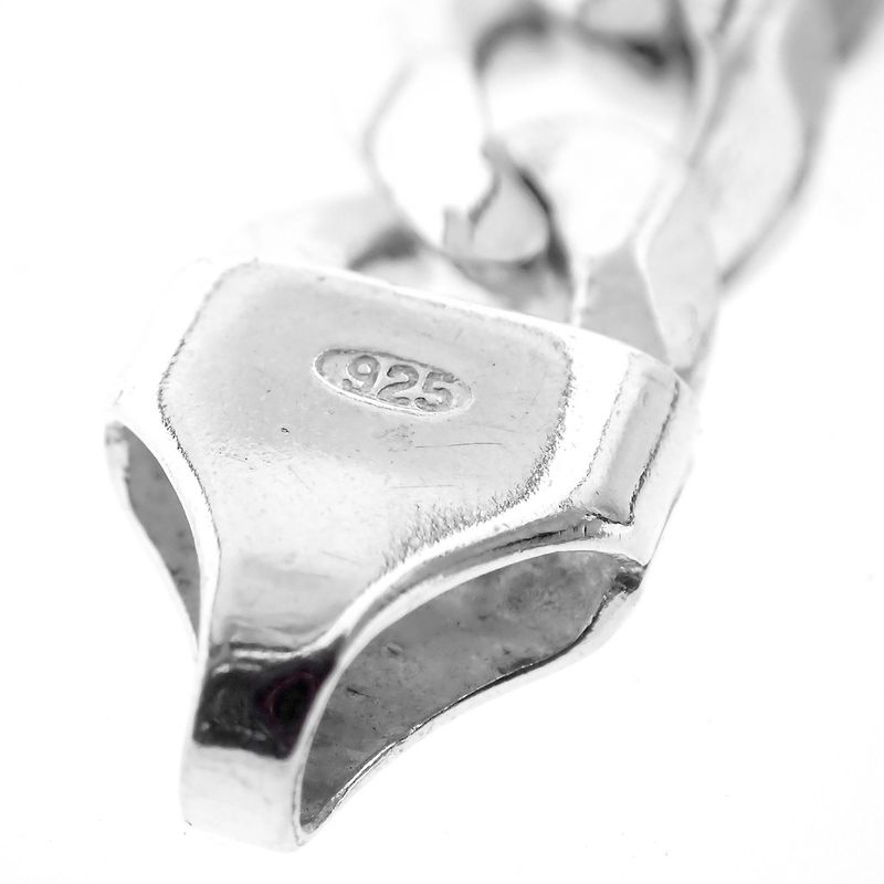 Image 9 of Silver flat gourmet link bracelet | 21 cm