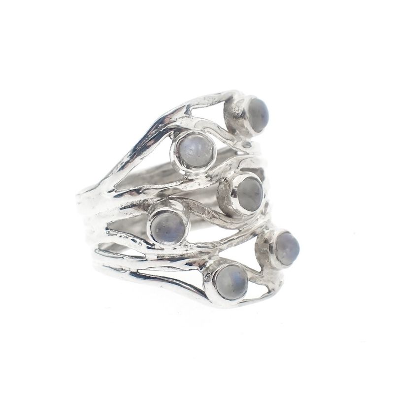 Image 8 of Silver ring with moonstones