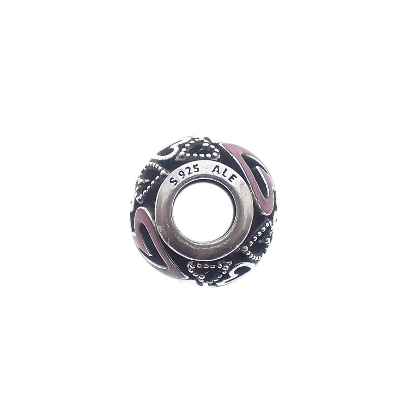 Image 4 of Pandora Moment charm; Silver; Pink Hearts