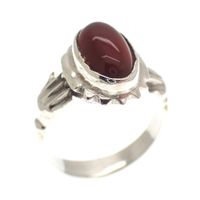 Silver fantasy ring with carnelian