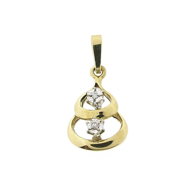 Image 1 of Golden fantasy pendant with diamond | 0.01 ct.