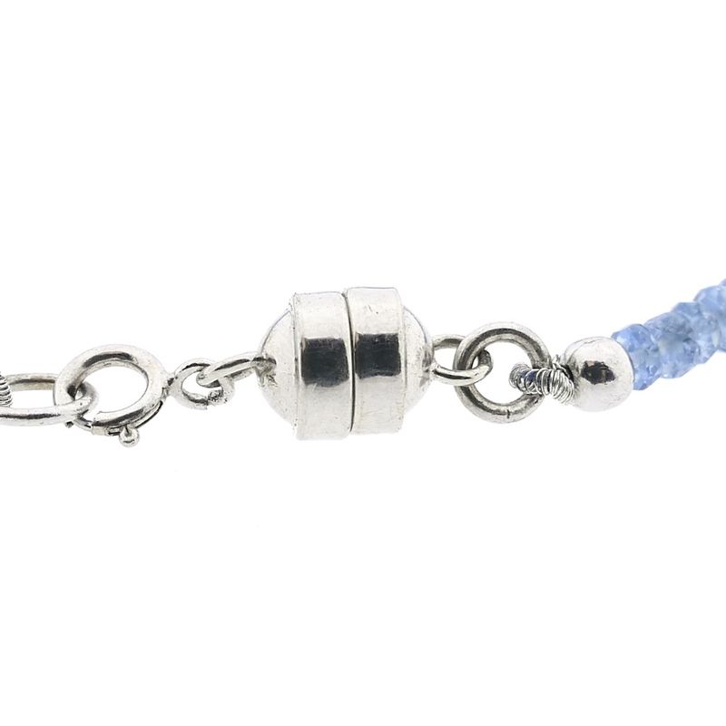 Image 3 of Light blue topaz bead bracelet with white gold clasp