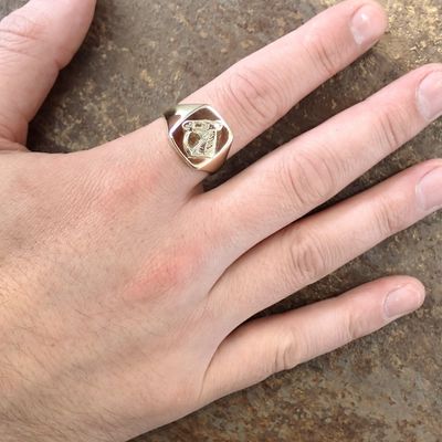 Image 2 of Gold signet ring horse head portrait