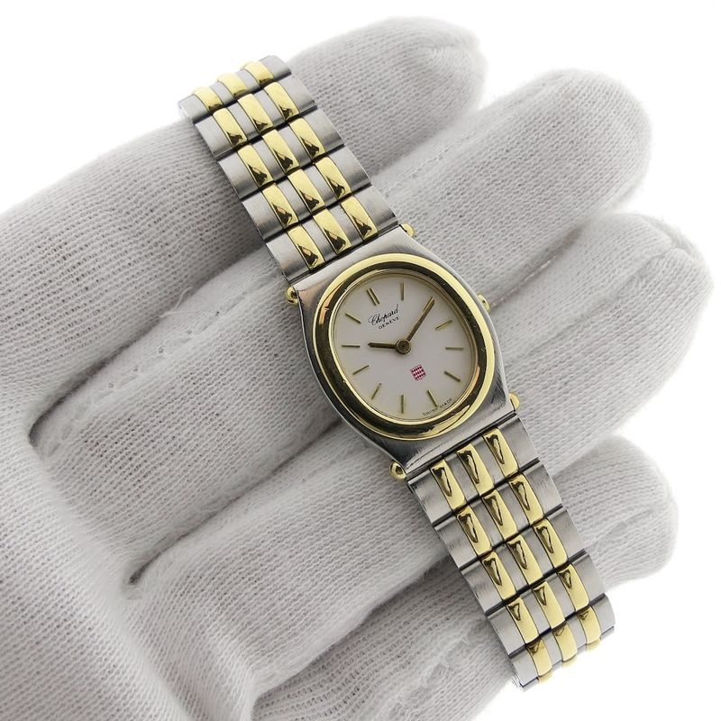 Image 8 of Chopard Monte Carlo; Vintage goud/stalen dames horloge