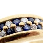 Image 3 of Gold double row ring with sapphires and diamonds