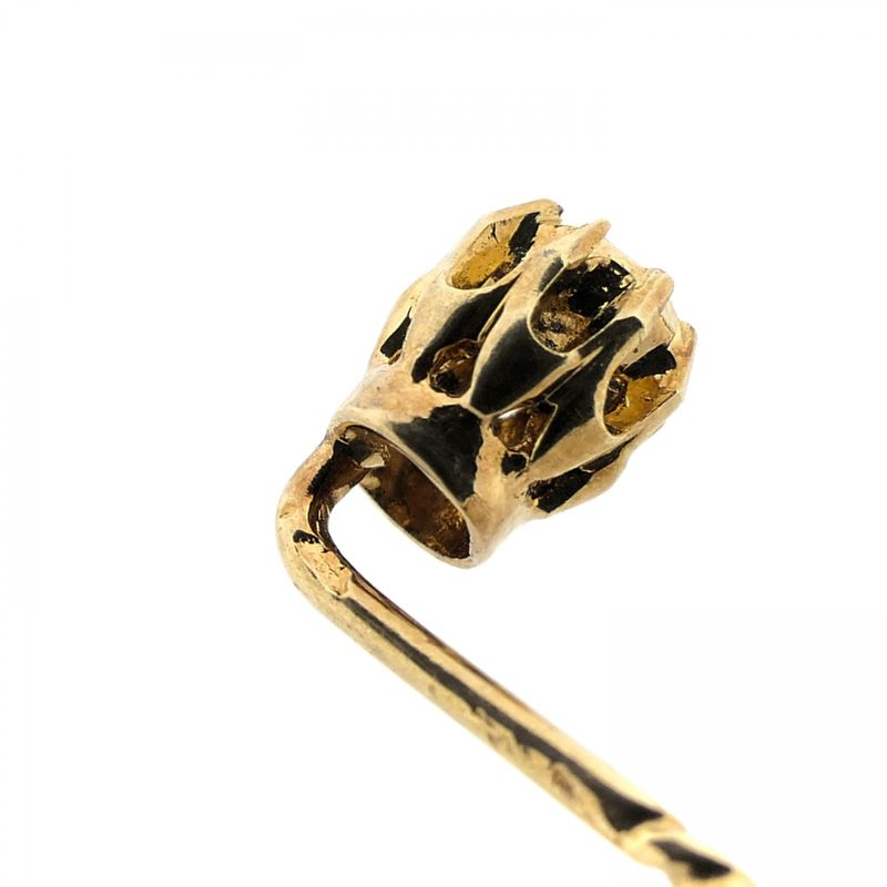 Image 5 of Gold lapel pin with diamond; approx. 0.10 ct.