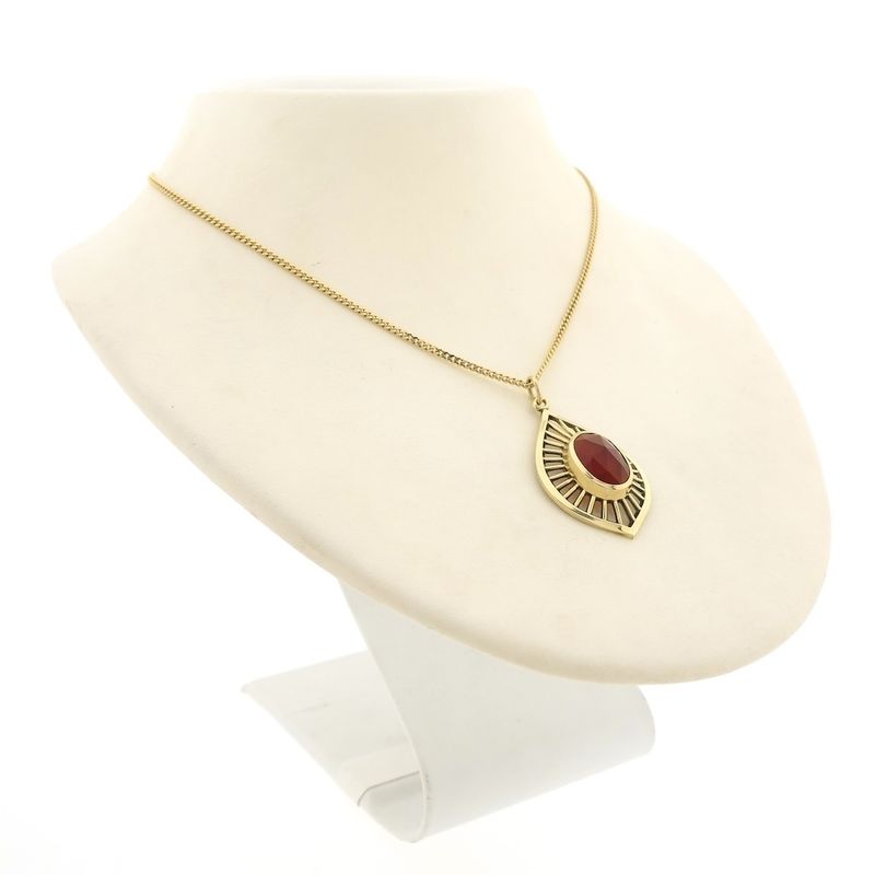 Image 7 of Vintage gold pendant with carnelian