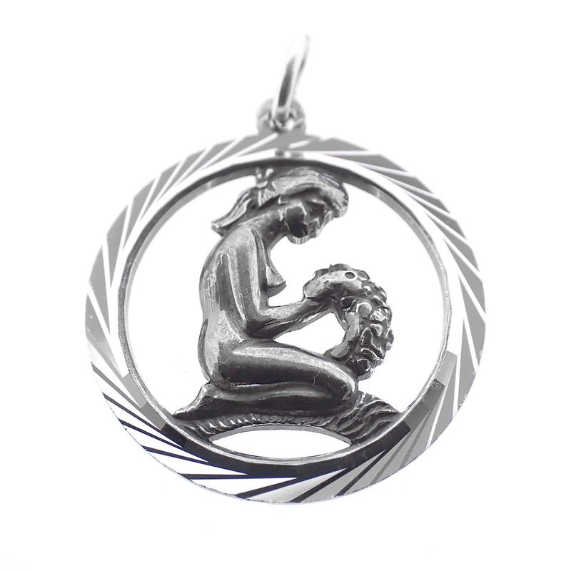 Image 2 of Silver zodiac sign pendant; Virgo
