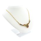 Image 3 of 18K gold necklace with sapphire, emerald, ruby, and diamonds (0.055 ct.) | 42 cm