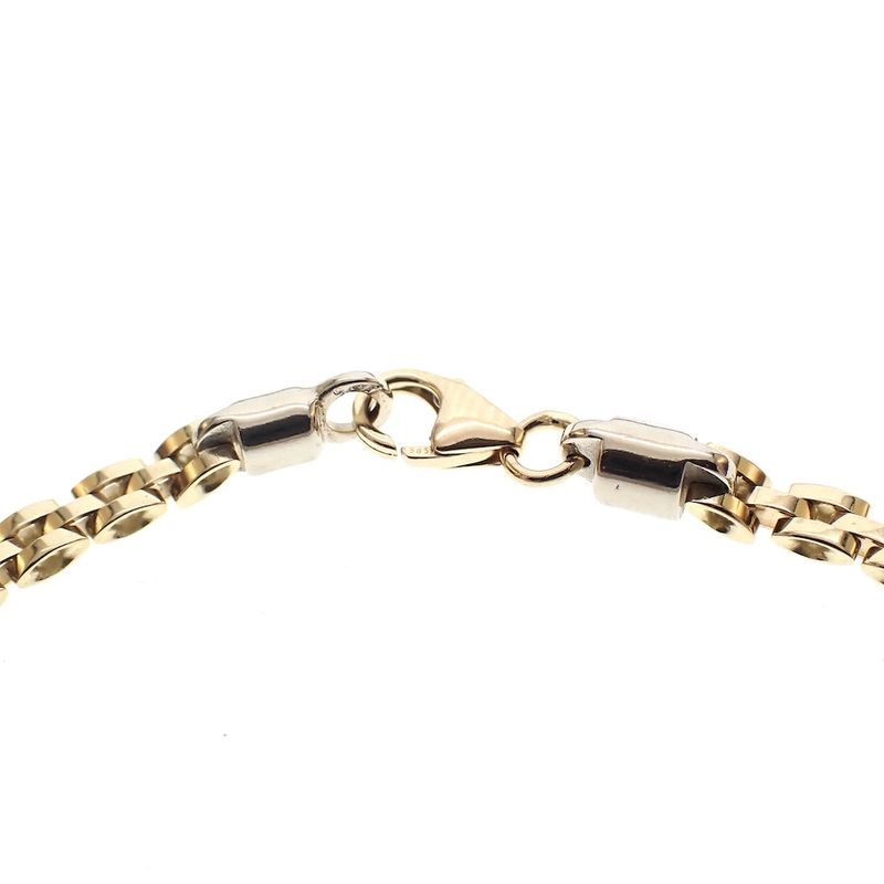 Image 5 of Two-tone gold Bismarck link bracelet with sapphire