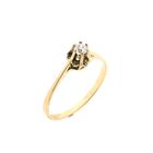 Image 1 of Gold Ring with Zirconia; 14K; Size 17.75