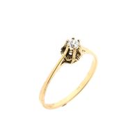 Gold Ring with Zirconia; 14K; Size 17.75