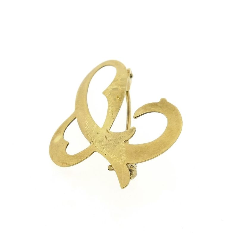 Image 10 of Vintage gold brooch; Letter C