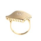 Image 4 of Matte gold ring with diamond; 0.10 ct.