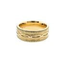 Afbeelding 3 van Gouden heren pinkring met patroon