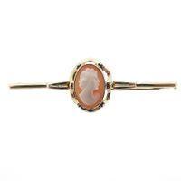 Vintage gold brooch with cameo